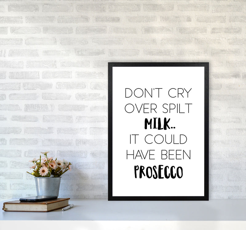 Spilt Milk Modern Print, Framed Kitchen Wall Art A2 White Frame