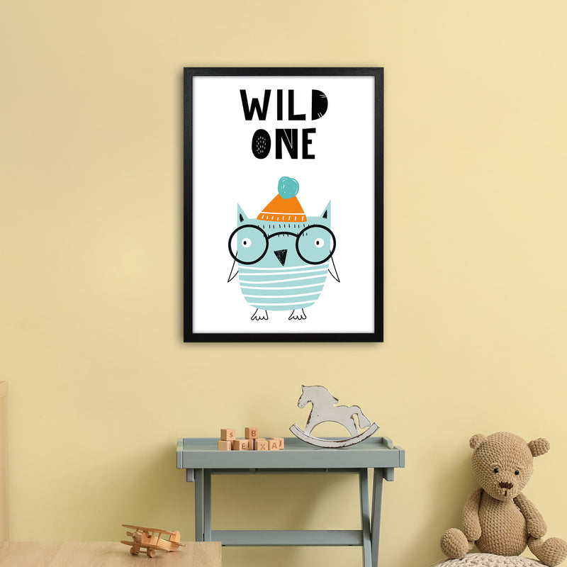 Wild One Owl Animal Pop  Art Print by Pixy Paper A2 White Frame