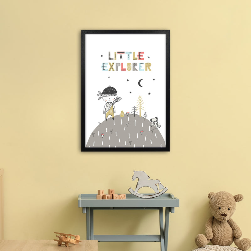 Little Explorer Hilltop  Art Print by Pixy Paper A2 White Frame
