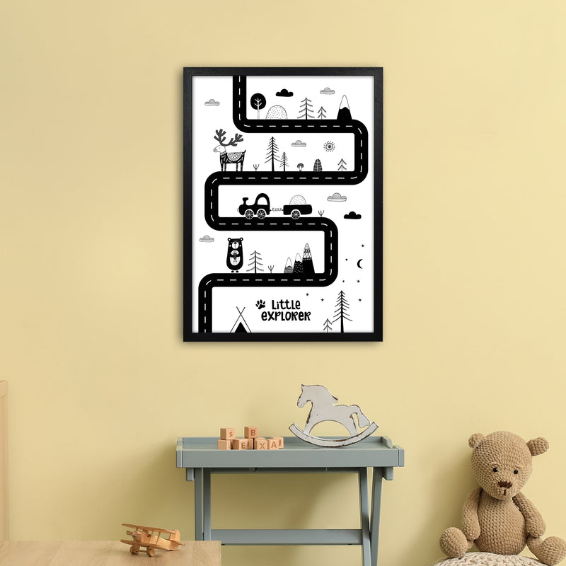 Little Explorer Track  Art Print by Pixy Paper A2 White Frame