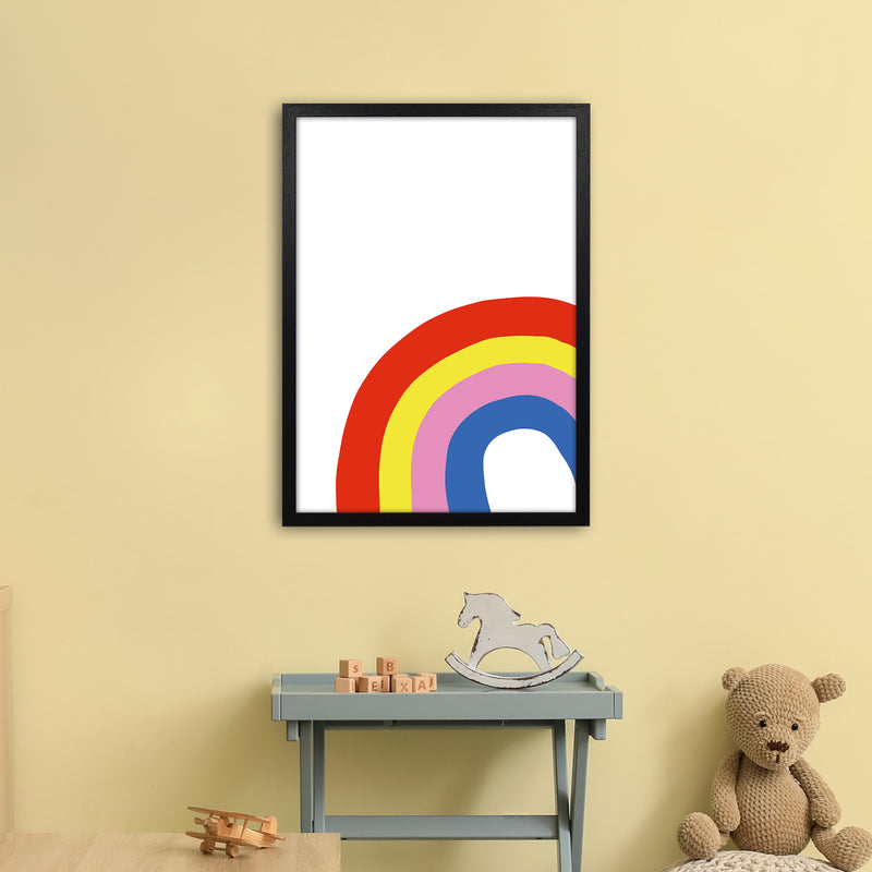 Rainbow In Corner  Art Print by Pixy Paper A2 White Frame