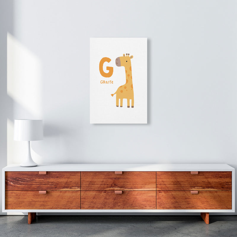 Alphabet Animals, G Is For Giraffe Framed Nursey Wall Art Print A2 Canvas