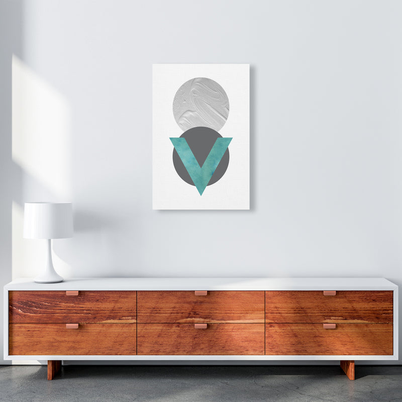 Marble Teal And Silver 1 Art Print by Pixy Paper A2 Canvas