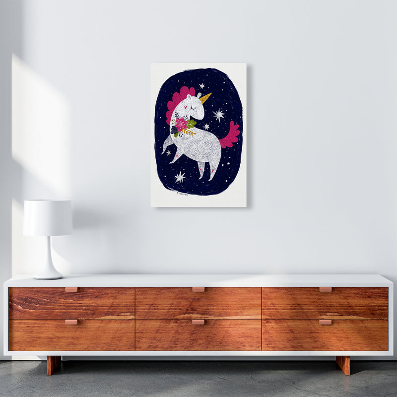 Magical Night Unicorn  Art Print by Pixy Paper A2 Canvas