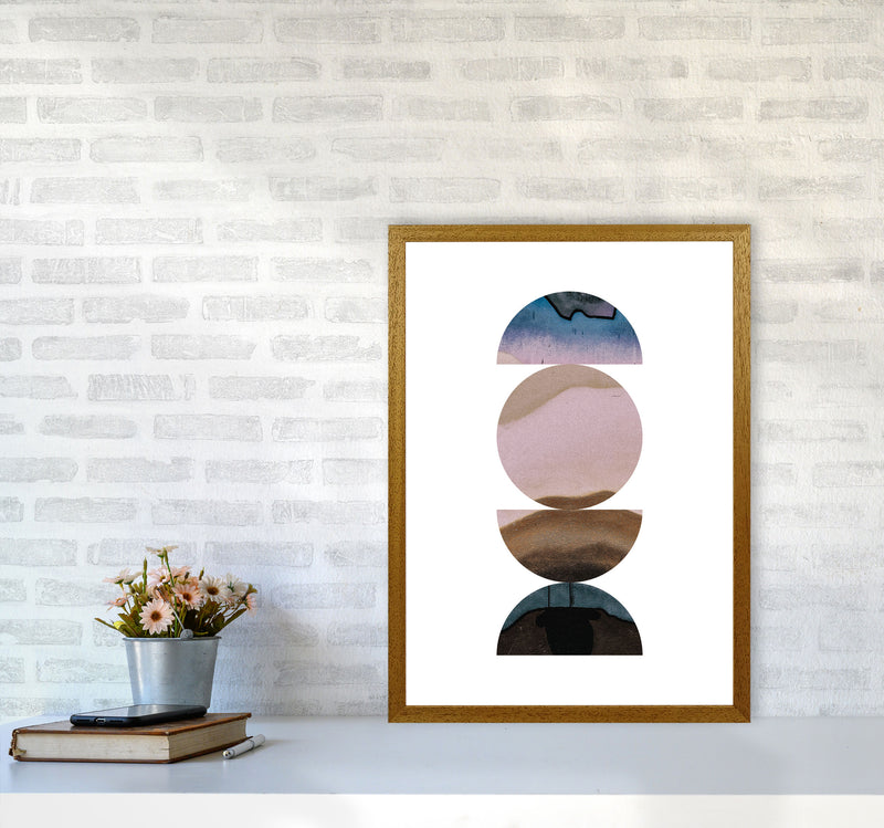 Pastel And Sand Abstract Circles Modern Print A2 Print Only