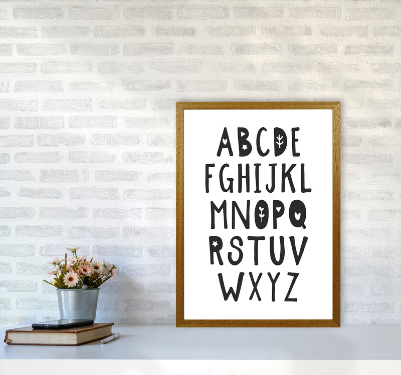 Black Alphabet Framed Nursey Wall Art Print A2 Print Only