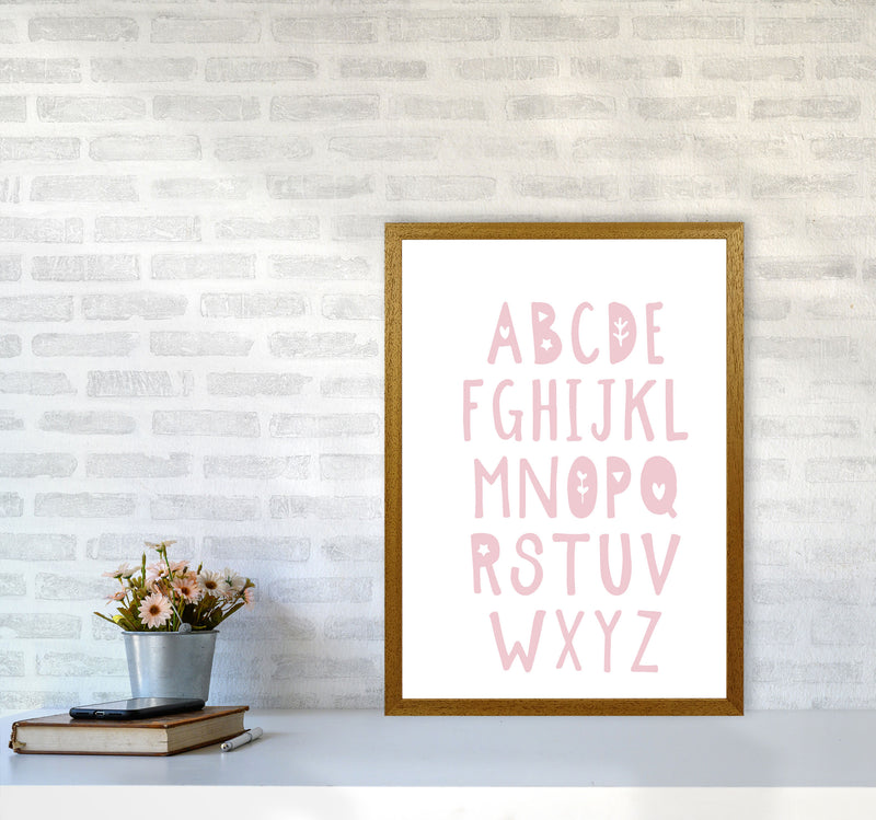 Baby Pink Alphabet Framed Nursey Wall Art Print A2 Print Only