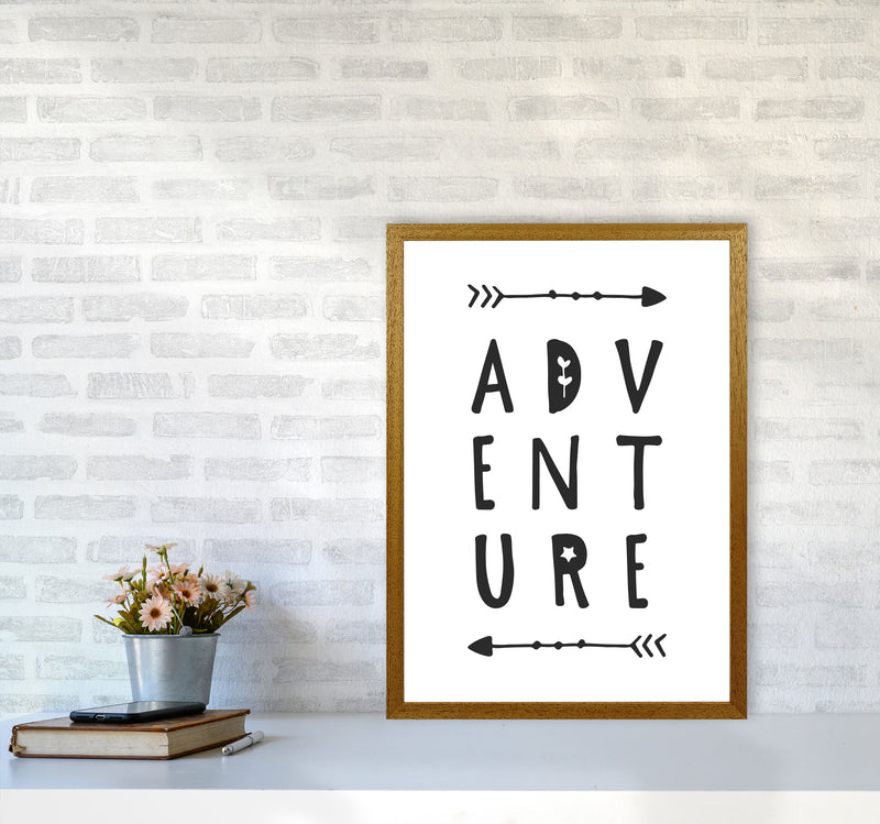 Adventure Black Framed Typography Wall Art Print A2 Print Only