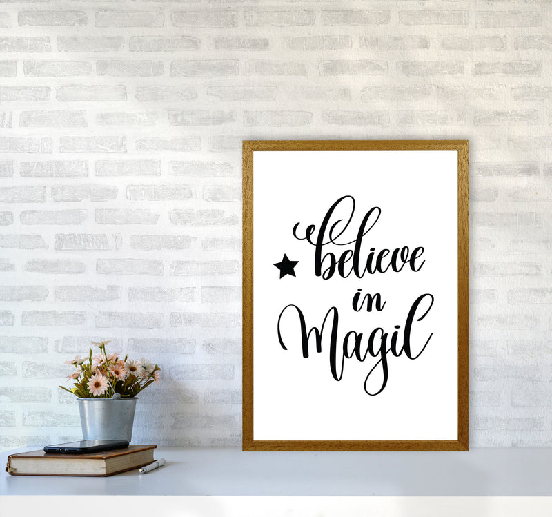 Believe In Magic Black Framed Typography Wall Art Print A2 Print Only