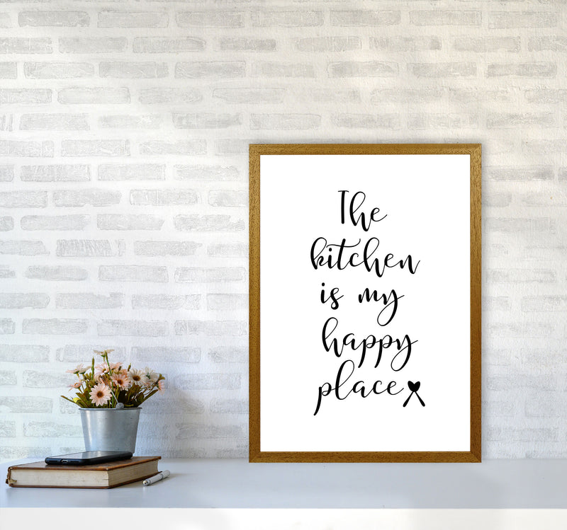 The Kitchen Is My Happy Place Modern Print, Framed Kitchen Wall Art A2 Print Only
