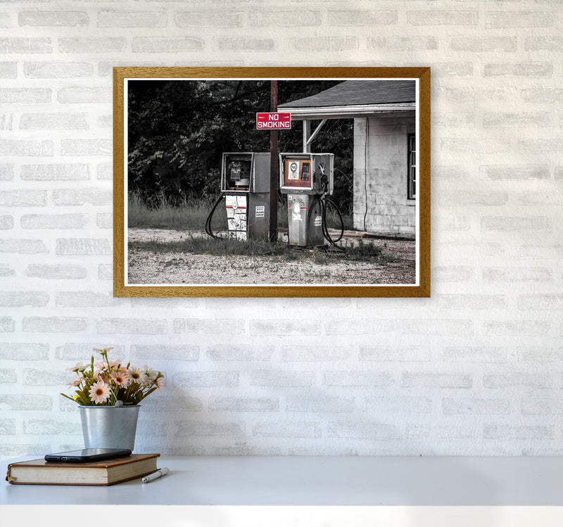 Abandoned Gas Pumps Modern Photography Print A2 Print Only