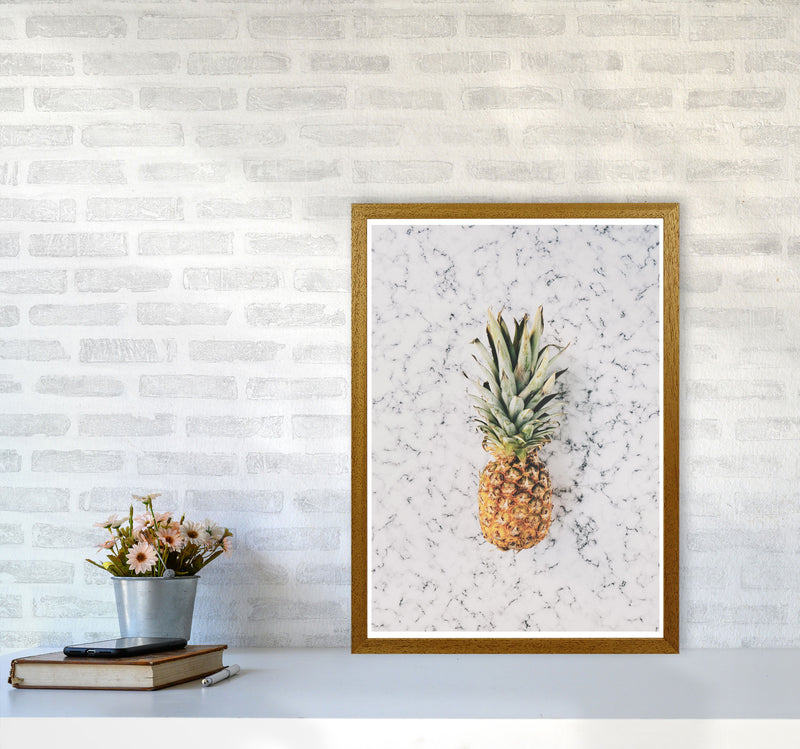 Marble Pineapple Modern Print, Framed Kitchen Wall Art A2 Print Only
