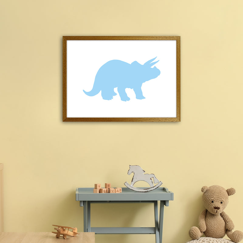 Triceratops Light Blue  Art Print by Pixy Paper A2 Print Only