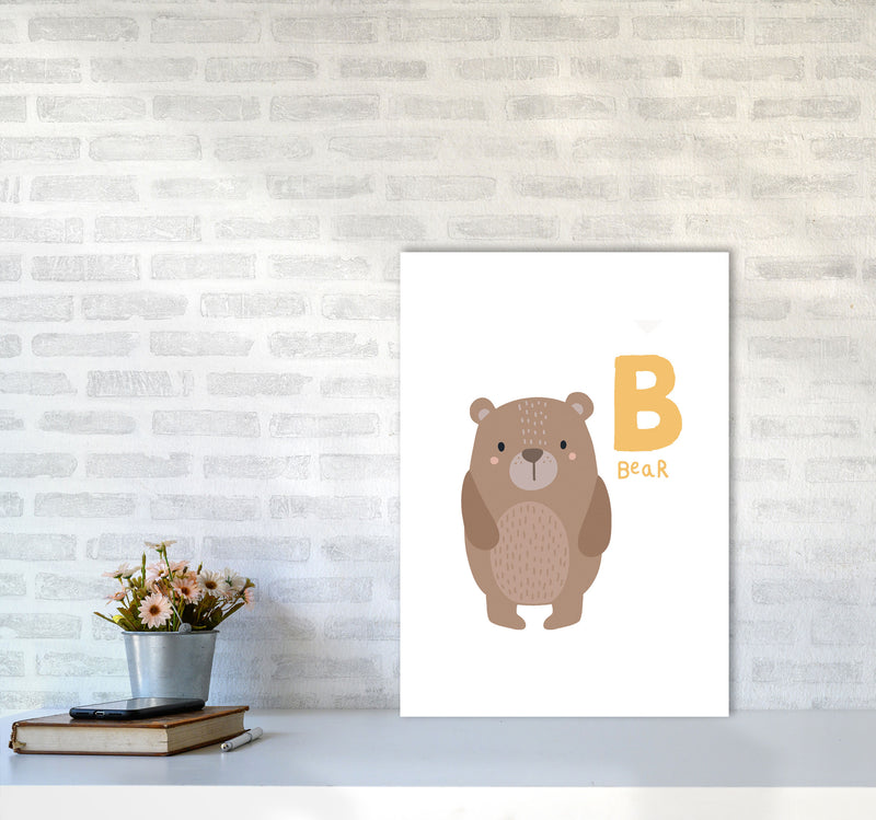 Alphabet Animals, B Is Forbear Framed Nursey Wall Art Print A2 Black Frame