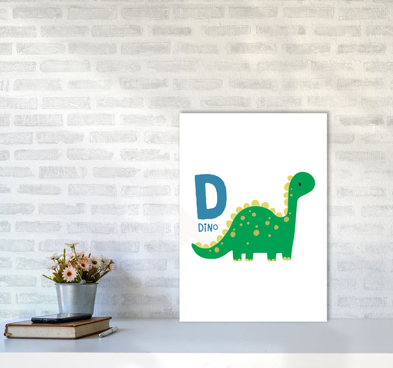 Alphabet Animals, D Is For Dino Framed Nursey Wall Art Print A2 Black Frame
