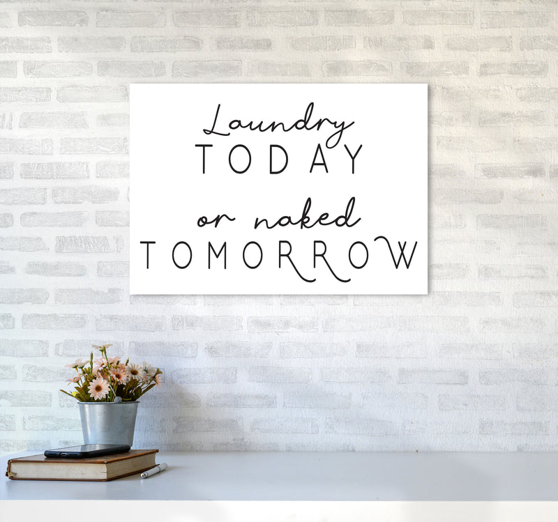 Laundry Today Landscape, Bathroom Modern Print, Framed Bathroom Wall Art A2 Black Frame