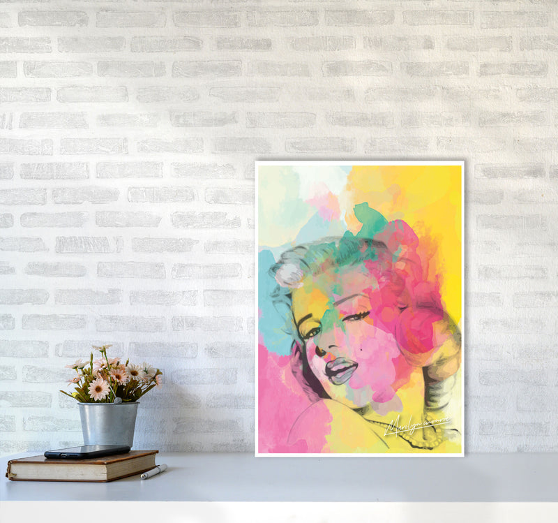 Marilyn Monroe In Colour Modern Print A2 Black Frame