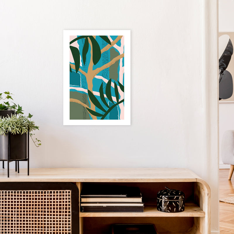 Jungle Tree Abstract  Art Print by Pixy Paper A2 Black Frame