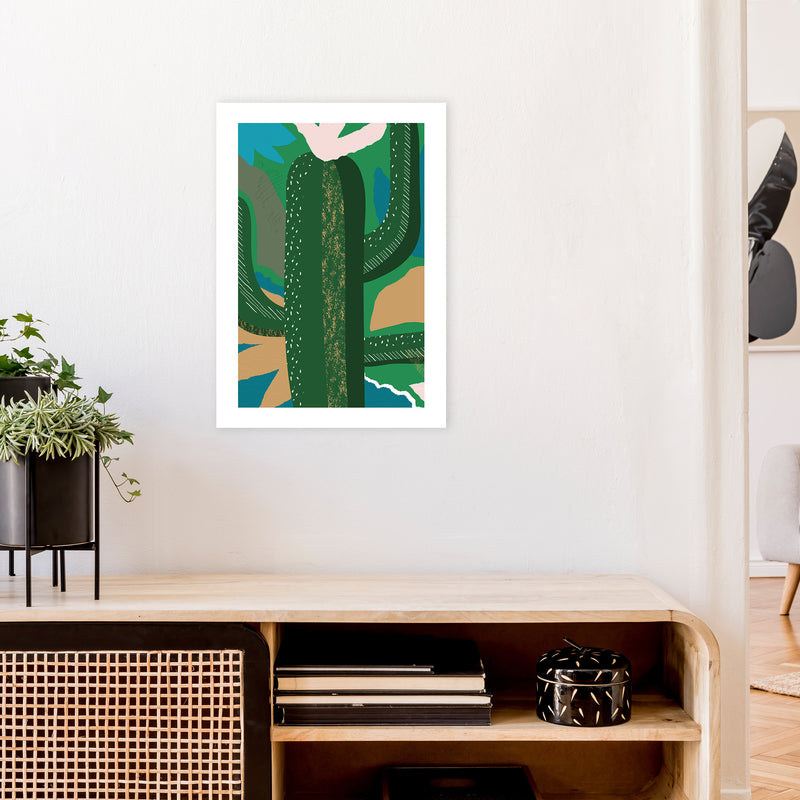 Cactus Jungle Abstract  Art Print by Pixy Paper A2 Black Frame