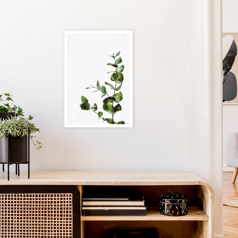 Elegant Green Plant  Art Print by Pixy Paper A2 Black Frame