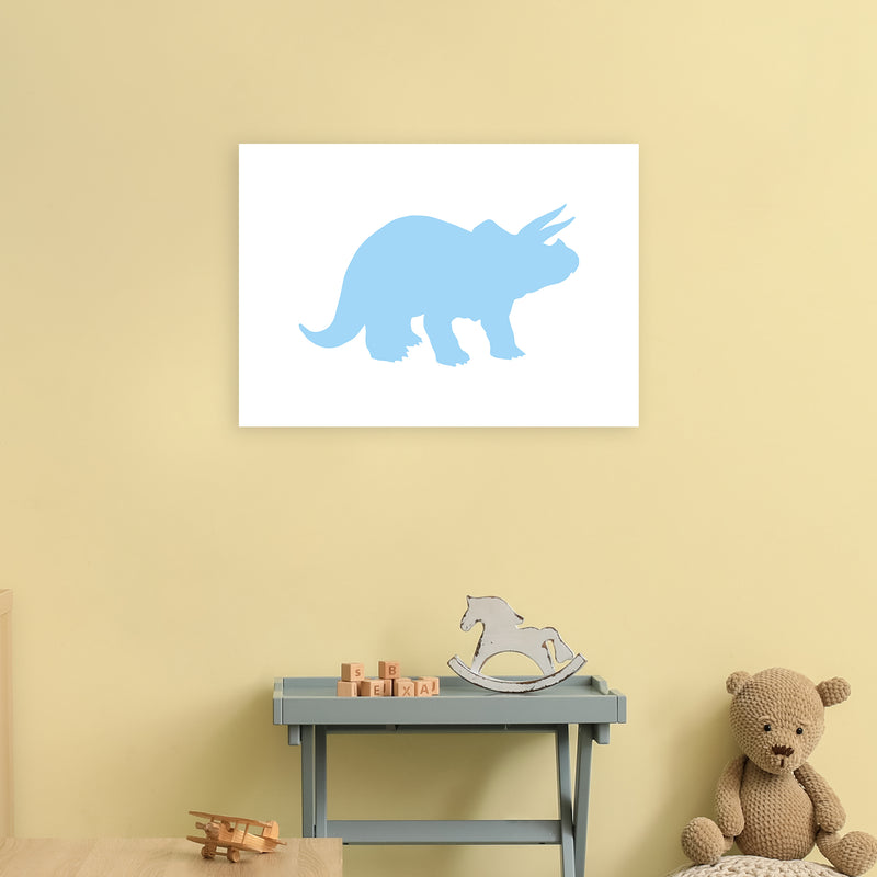 Triceratops Light Blue  Art Print by Pixy Paper A2 Black Frame