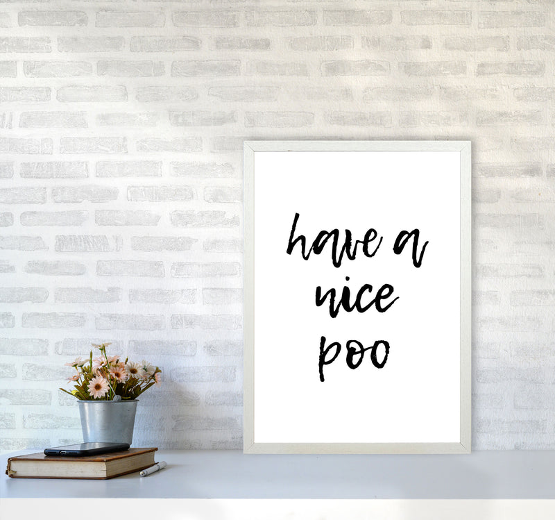 Have A Nice Poo, Bathroom Modern Print, Framed Bathroom Wall Art A2 Oak Frame