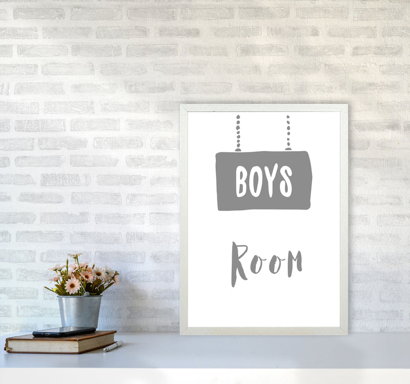 Boys Room Grey Framed Nursey Wall Art Print A2 Oak Frame