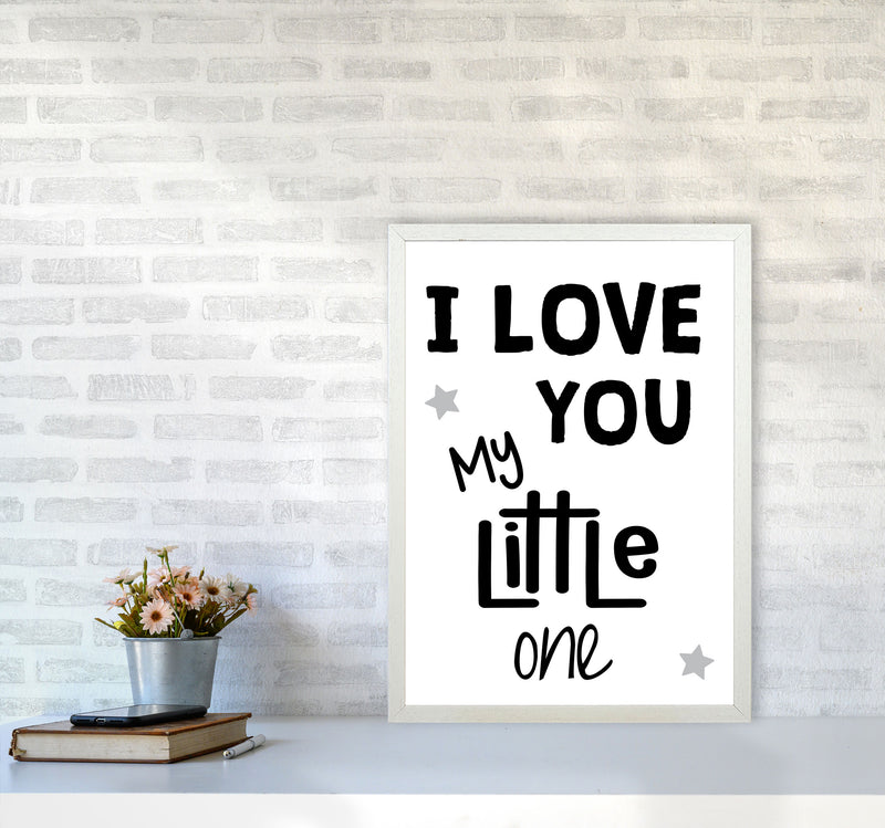 I Love You Little One Black Framed Nursey Wall Art Print A2 Oak Frame