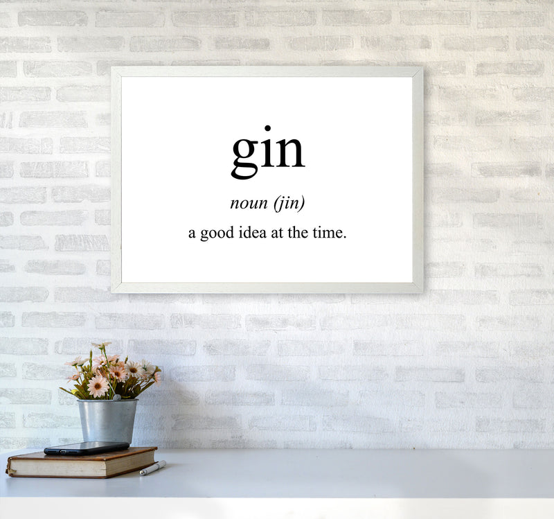 The Meaning Of Gin Modern Print, Framed Kitchen Wall Art A2 Oak Frame