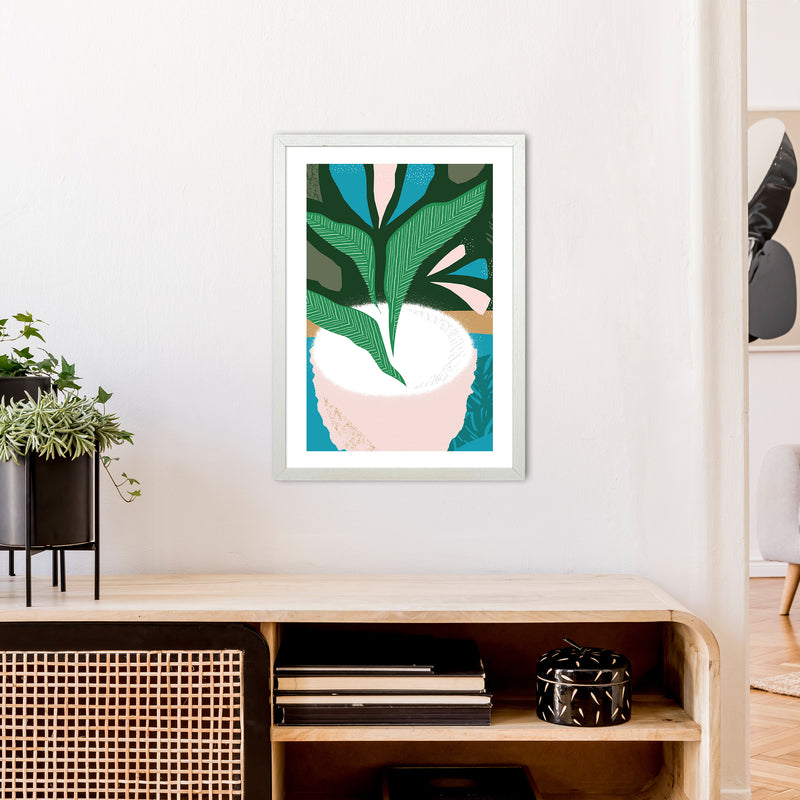 Plant Pot Jungle Abstract  Art Print by Pixy Paper A2 Oak Frame