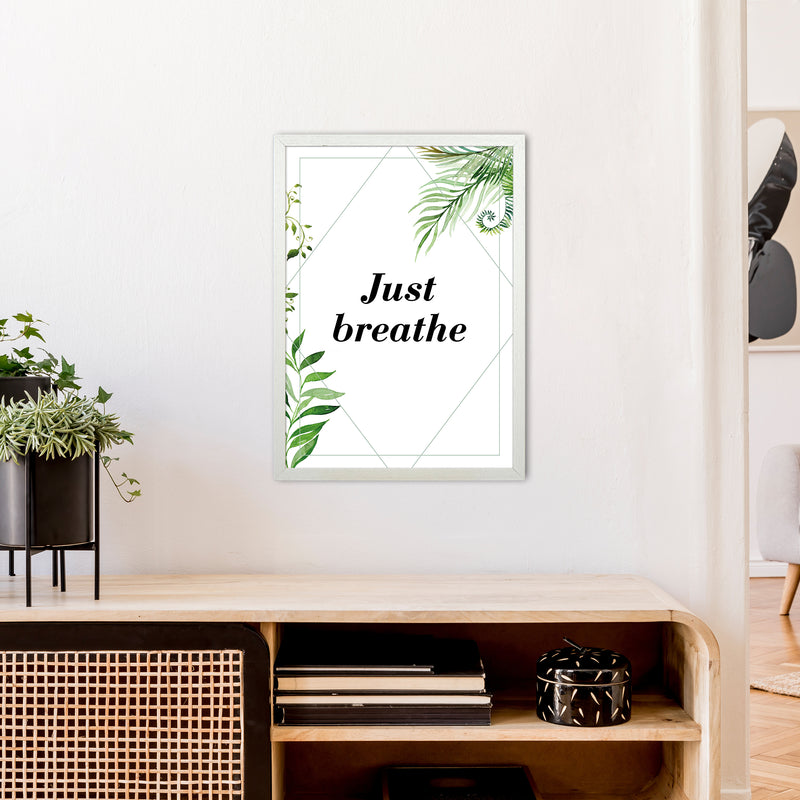 Just Breathe Exotic  Art Print by Pixy Paper A2 Oak Frame