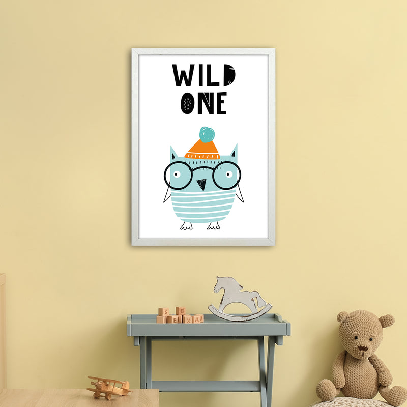 Wild One Owl Animal Pop  Art Print by Pixy Paper A2 Oak Frame