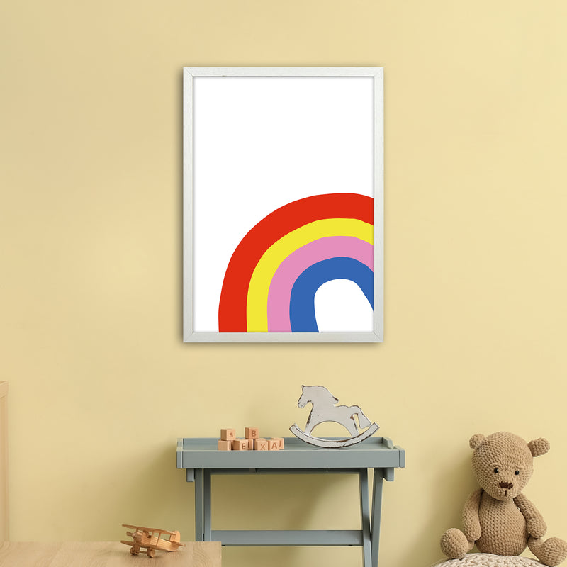 Rainbow In Corner  Art Print by Pixy Paper A2 Oak Frame