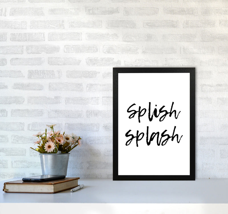 Splish Splash, Bathroom Modern Print, Framed Bathroom Wall Art A3 White Frame