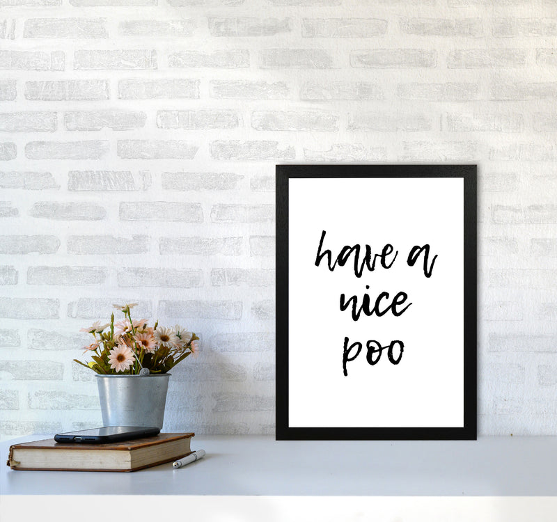 Have A Nice Poo, Bathroom Modern Print, Framed Bathroom Wall Art A3 White Frame