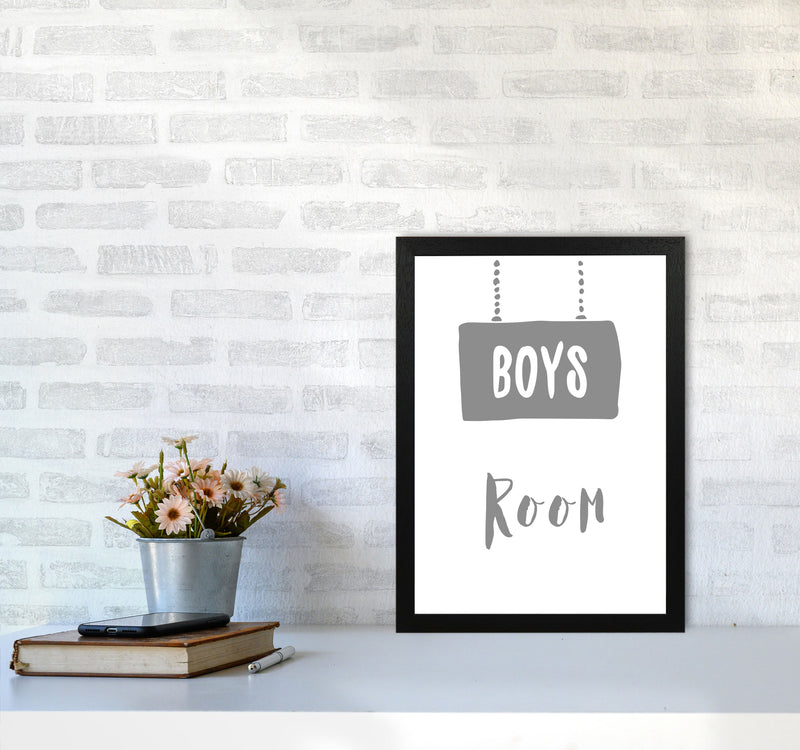 Boys Room Grey Framed Nursey Wall Art Print A3 White Frame