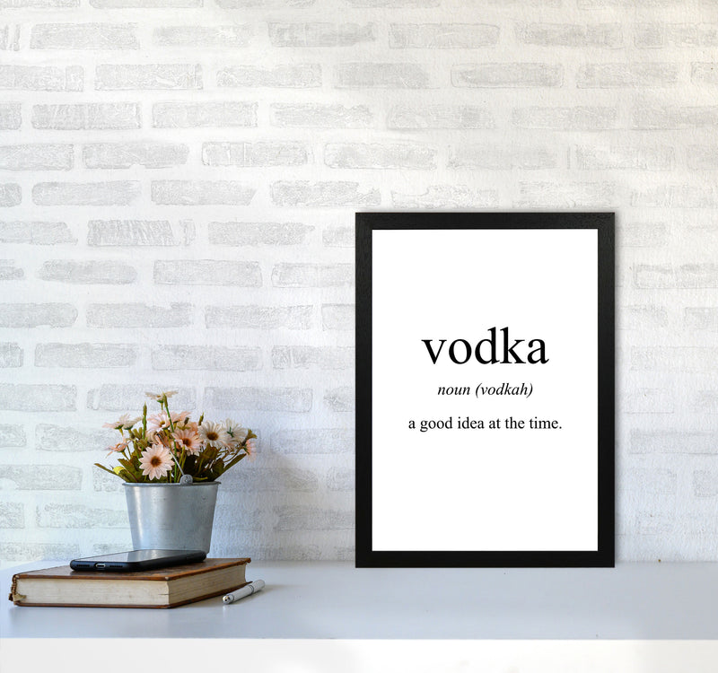 Vodka Modern Print, Framed Kitchen Wall Art A3 White Frame