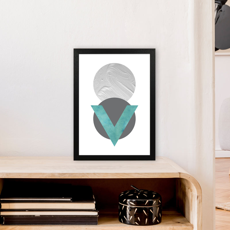 Marble Teal And Silver 1 Art Print by Pixy Paper A3 White Frame