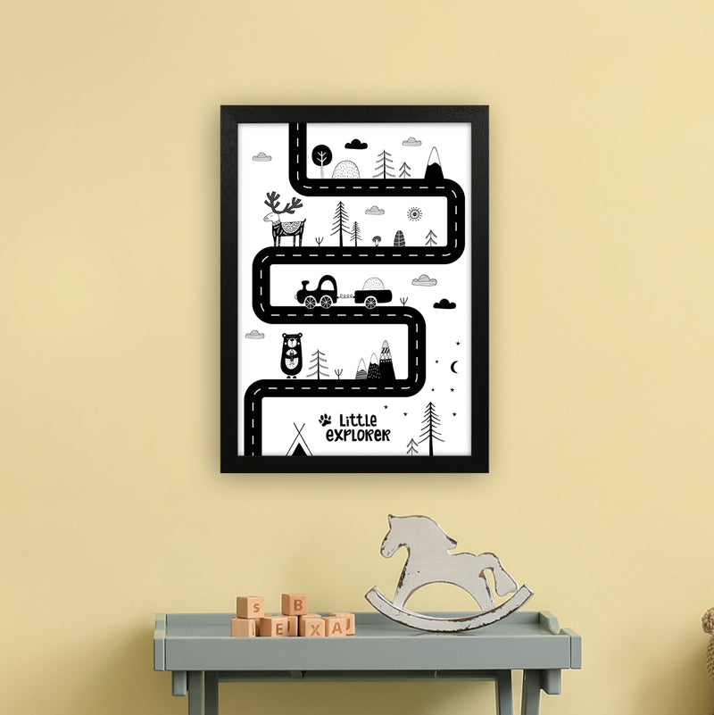 Little Explorer Track  Art Print by Pixy Paper A3 White Frame