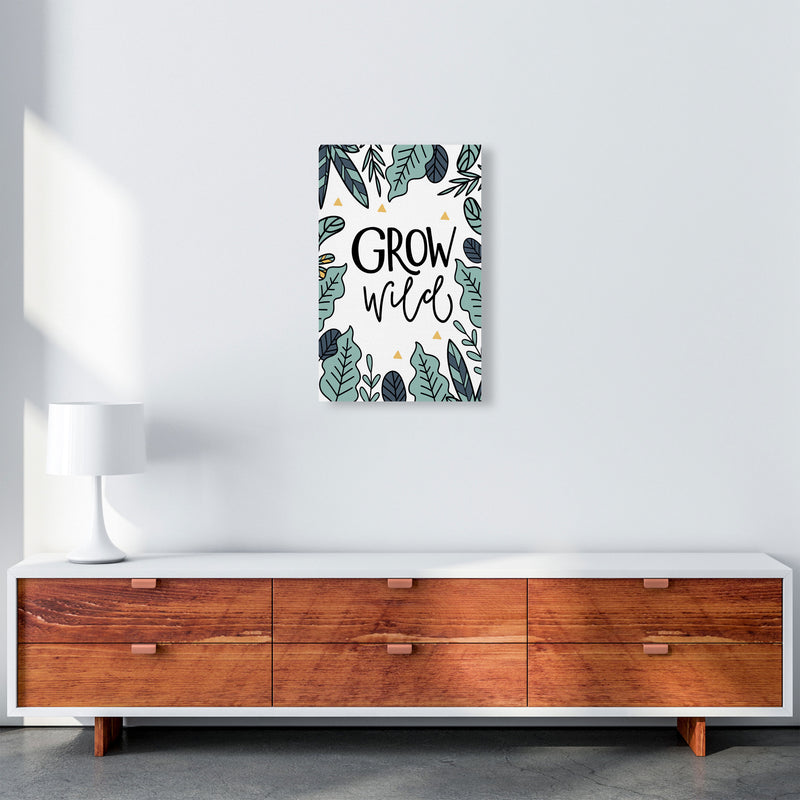 Grow Wild Floral Modern Print, Framed Kitchen Wall Art A3 Canvas
