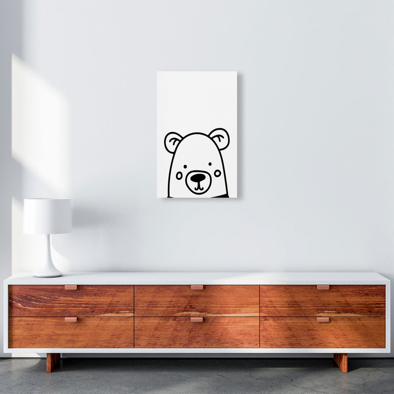 Black And White Bear Modern Print Animal Art Print A3 Canvas