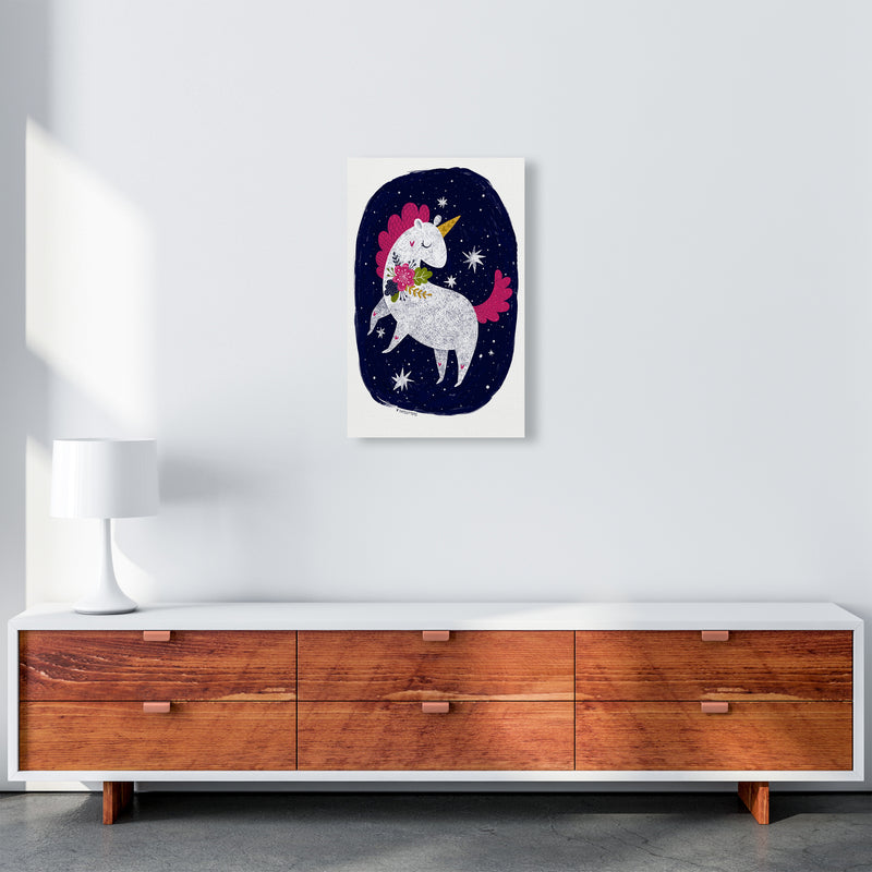 Magical Night Unicorn  Art Print by Pixy Paper A3 Canvas
