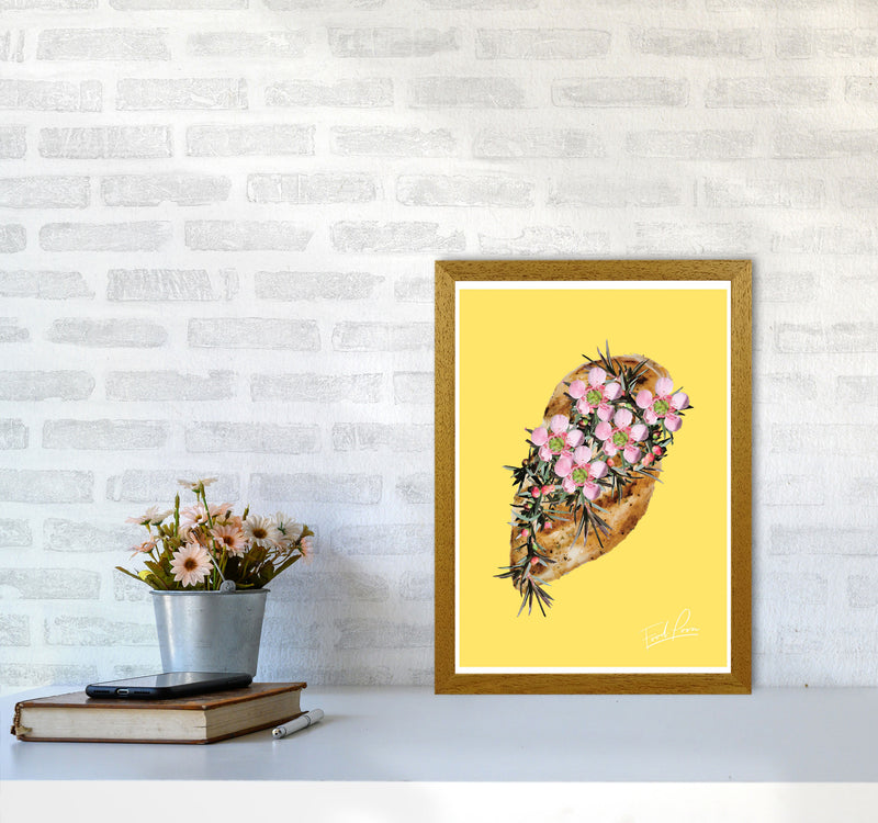Yellow Chicken Food Print, Framed Kitchen Wall Art A3 Print Only