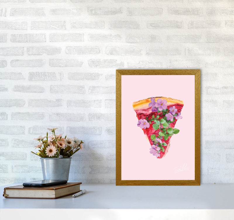 Pink Cherry Pie Floral Food Print, Framed Kitchen Wall Art A3 Print Only