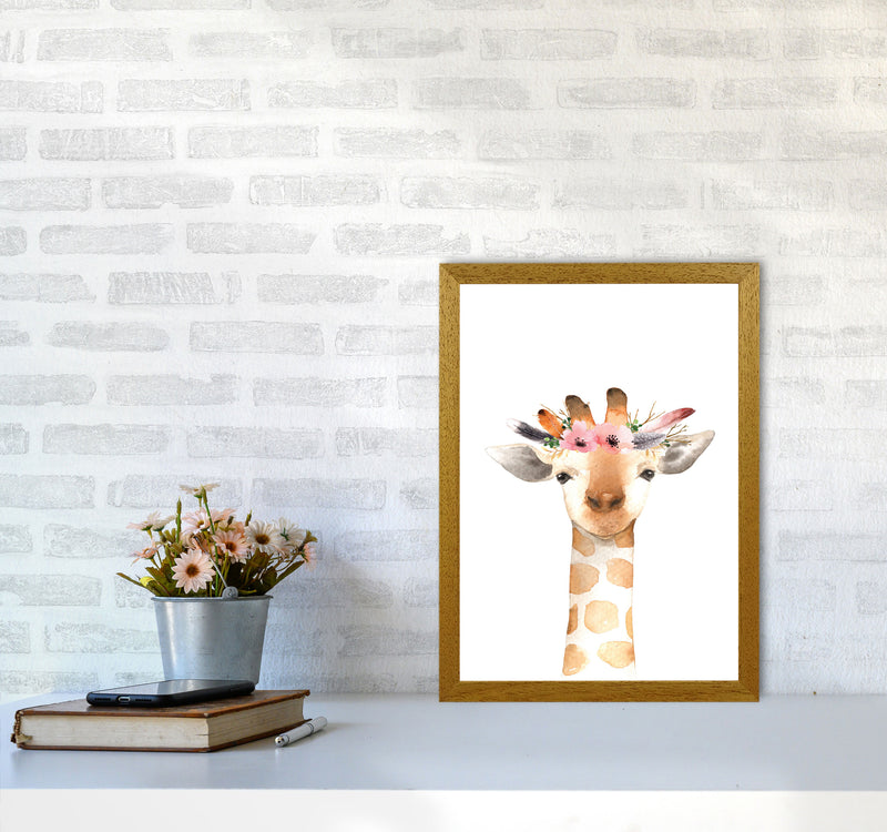 Forest Friends, Floral Cute Giraffe Modern Print Animal Art Print A3 Print Only