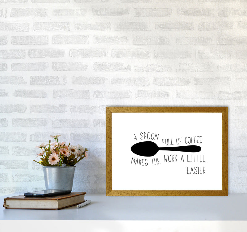 A Spoon Full Of Coffee Modern Print, Framed Kitchen Wall Art A3 Print Only