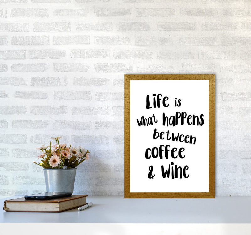 Life Is What Happens Between Coffee & Wine Modern Print, Kitchen Wall Art A3 Print Only