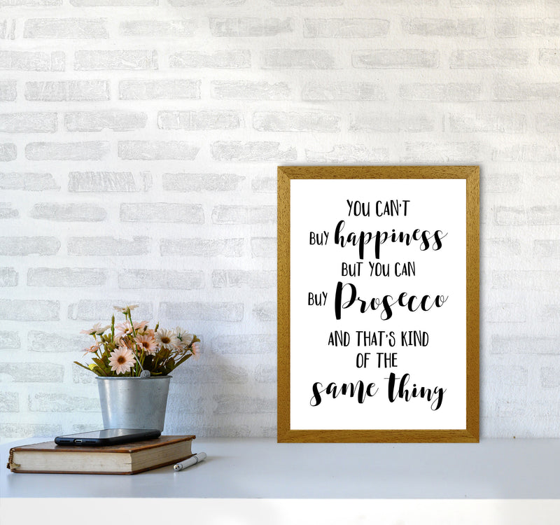 Happiness Is Prosecco Modern Print, Framed Kitchen Wall Art A3 Print Only