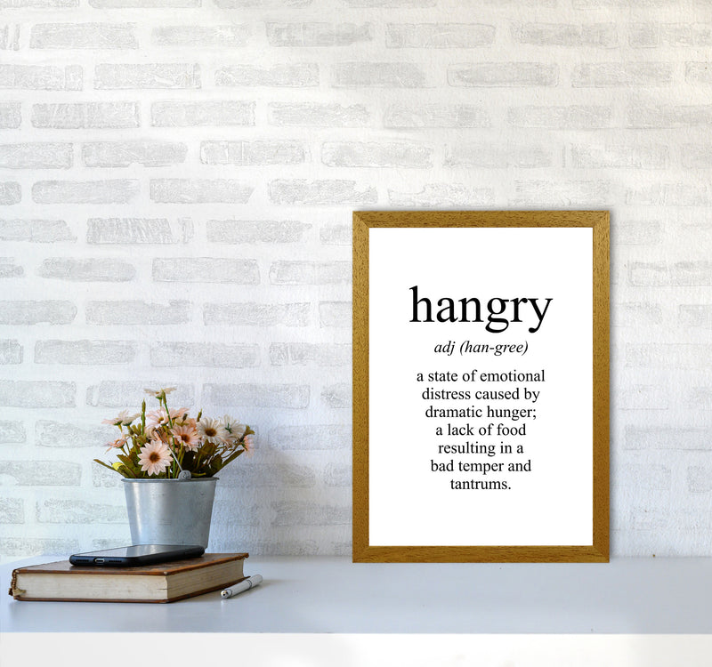 Hangry Modern Print, Framed Kitchen Wall Art A3 Print Only