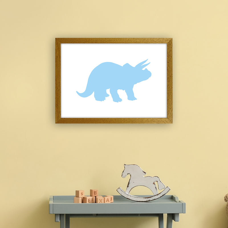 Triceratops Light Blue  Art Print by Pixy Paper A3 Print Only